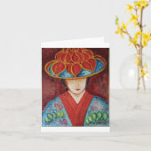 Traditionele danser van Okinawa (Inohabushi Dancer Kaart (Gele Bloem)