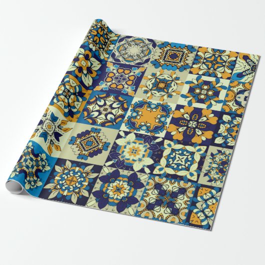 Traditionele decoratieve tegels. Abstracte rug Cadeaupapier (Uitgerold)