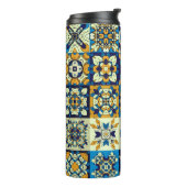 Traditionele decoratieve tegels. Abstracte rug Thermosbeker (Gedraaid links)