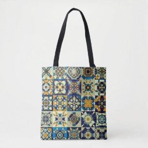 Traditionele  decoratieve tegels. Abstracte rug Tote Bag