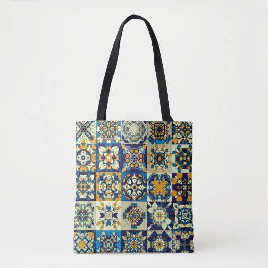 Traditionele decoratieve tegels. Abstracte rug Tote Bag (Voorkant)
