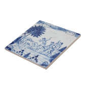 Traditionele delft-tegel met jagers-28 tegeltje (Zijkant)