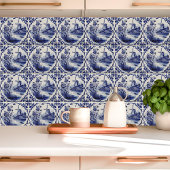 Traditionele Delfts Windmolen en Bloemen Tegeltje