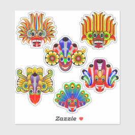 Traditionele demon-/yaka-maskerverpakking in Sri L Sticker