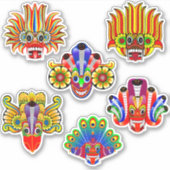 Traditionele demon-/yaka-maskerverpakking in Sri L Sticker (Voorkant)