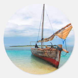 Traditionele Dhow, Zanzibar, Tanzania Ronde Sticker