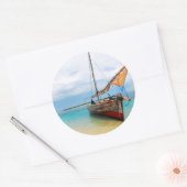 Traditionele Dhow, Zanzibar, Tanzania Ronde Sticker (Envelop)