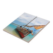 Traditionele Dhow, Zanzibar, Tanzania Tegeltje (Zijkant)
