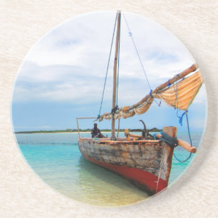 Traditionele Dhow, Zanzibar, Tanzania Zandsteen Onderzetter