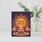 Traditionele Diwali met Diyas Briefkaart (Staand voorkant)