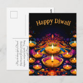 Traditionele Diwali met Diyas Briefkaart (Voorkant / Achterkant)
