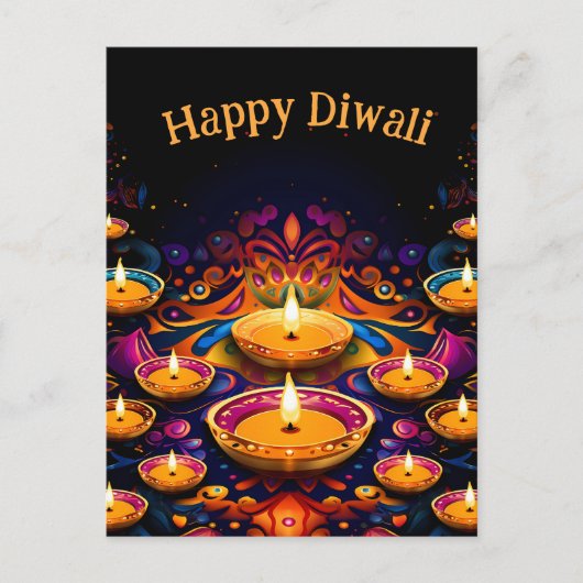 Traditionele Diwali met Diyas Briefkaart (Voorkant)