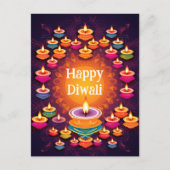 Traditionele Diwali met Diyas Briefkaart (Voorkant)