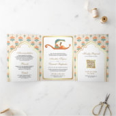 Traditionele Doli Indiase bruid alles in één bruil Drieluik Uitnodiging (Binnen)