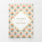 Traditionele Doli Indiase bruid alles in één bruil Drieluik Uitnodiging (Cover)