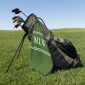 Traditionele donkergroene en witte monogram beging golfhanddoek (Groen)