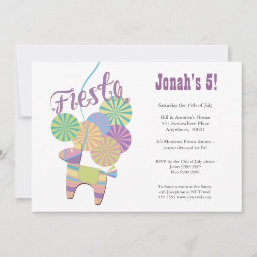 Traditionele Donkey Fiesta Pinata kinderen Birthda Kaart (Voorkant)