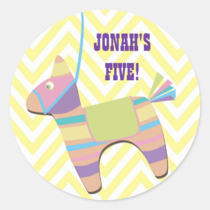 Traditionele Donkey Fiesta Pinata kinderen Birthda Ronde Sticker