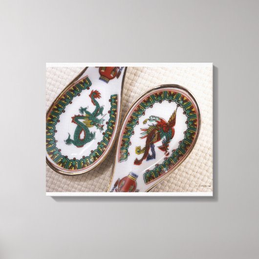 Traditionele draak- en fenixlepels canvas afdruk (Voorkant)