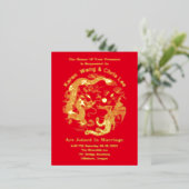 Traditionele Dragon Phoenix Aziatische Chinese bru Folie Feestdagen Briefkaart (Staand Voorkant)