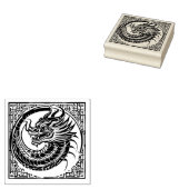 traditionele drakenkunststempel rubberstempel (Gestempeld)