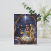 Traditionele Drie Wijzen Kerststal Feestdagenkaart (Staand voorkant)