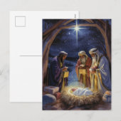 Traditionele Drie Wijzen Kerststal Feestdagenkaart (Voorkant / Achterkant)