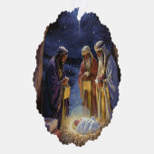 Traditionele Drie Wijzen Kerststal Ornament Kaart (Rechts)