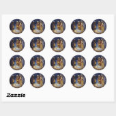 Traditionele Drie Wijzen Kerststal Ronde Sticker (Vel)