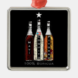 Traditionele Drinken van Navidad Boricua Puerto Ri Metalen Ornament
