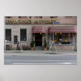 Traditionele Duitse Konditorei in Neurenberg Poster