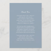 Traditionele Dusty Blue Timeless Wedding Menu (Achterkant)