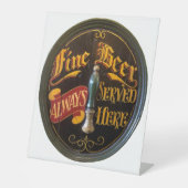 Traditionele echte paling of barbeel reclamebord met voetstuk (Voorkant)