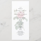 Traditionele eenzijdige Roos bruiloft Programmakaart (Voorkant)