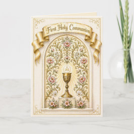 Traditionele Eerste Heilige Communie Eucharistievi Feestdagen Kaart