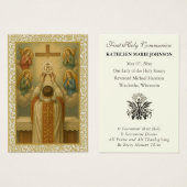 Traditionele Eerste Heilige Communie IHS engelen Visitekaartje (Voorkant /achterkant)