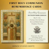 Traditionele Eerste Heilige Communie IHS engelen Visitekaartje