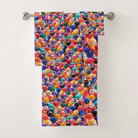 Traditionele Eightball Colors Bath Towel Set Bad Handdoek (Insitu)