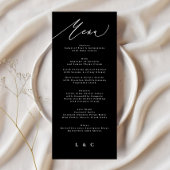 Traditionele Elegant Black White Calligrafie Menu