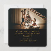 Traditionele Elegant Candle Holiday Foto Kerstmis Feestdagenkaart (Achterkant)