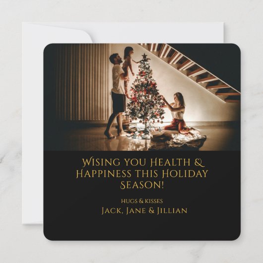 Traditionele Elegant Candle Holiday Foto Kerstmis Feestdagenkaart (Achterkant)