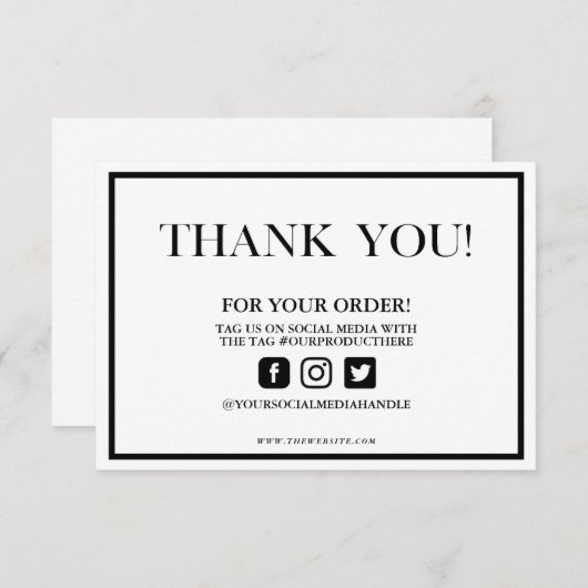 Traditionele elegant Dank u Aangepaste media invoe (Voorkant / Achterkant)