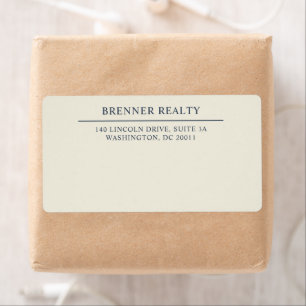 Traditionele Elegant Navy Blue Ivory Shipping Etiket