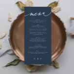 Traditionele Elegant Navy Blue White Monogram Menu<br><div class="desc">slim menu om het collectie aan te passen *als u meer papieren opties wilt,  kunt u dit ontwerp overbrengen naar een slim programma *of voor meer hulp contact met mij opnemen</div>