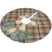 Traditionele elegant tartan bruin met feestelijke  kerstboom rok (Gekanteld)