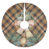 Traditionele elegant tartan bruin met feestelijke kerstboom rok (Voorkant)