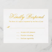 Traditionele Elegant Trouwen Folie RSVP Card Folie Uitnodiging Briefkaart (Voorkant)