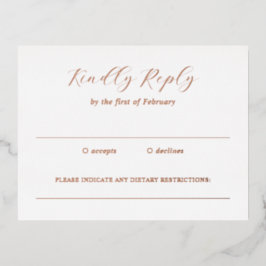 Traditionele Elegant Wedding Folie RSVP Card Uitnodiging Briefkaart