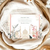 Traditionele Elegante Bloemen Islamitische Huwelij Bedankkaart