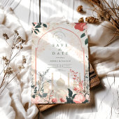 Traditionele Elegante Bloemen Islamitische Huwelij Save The Date
